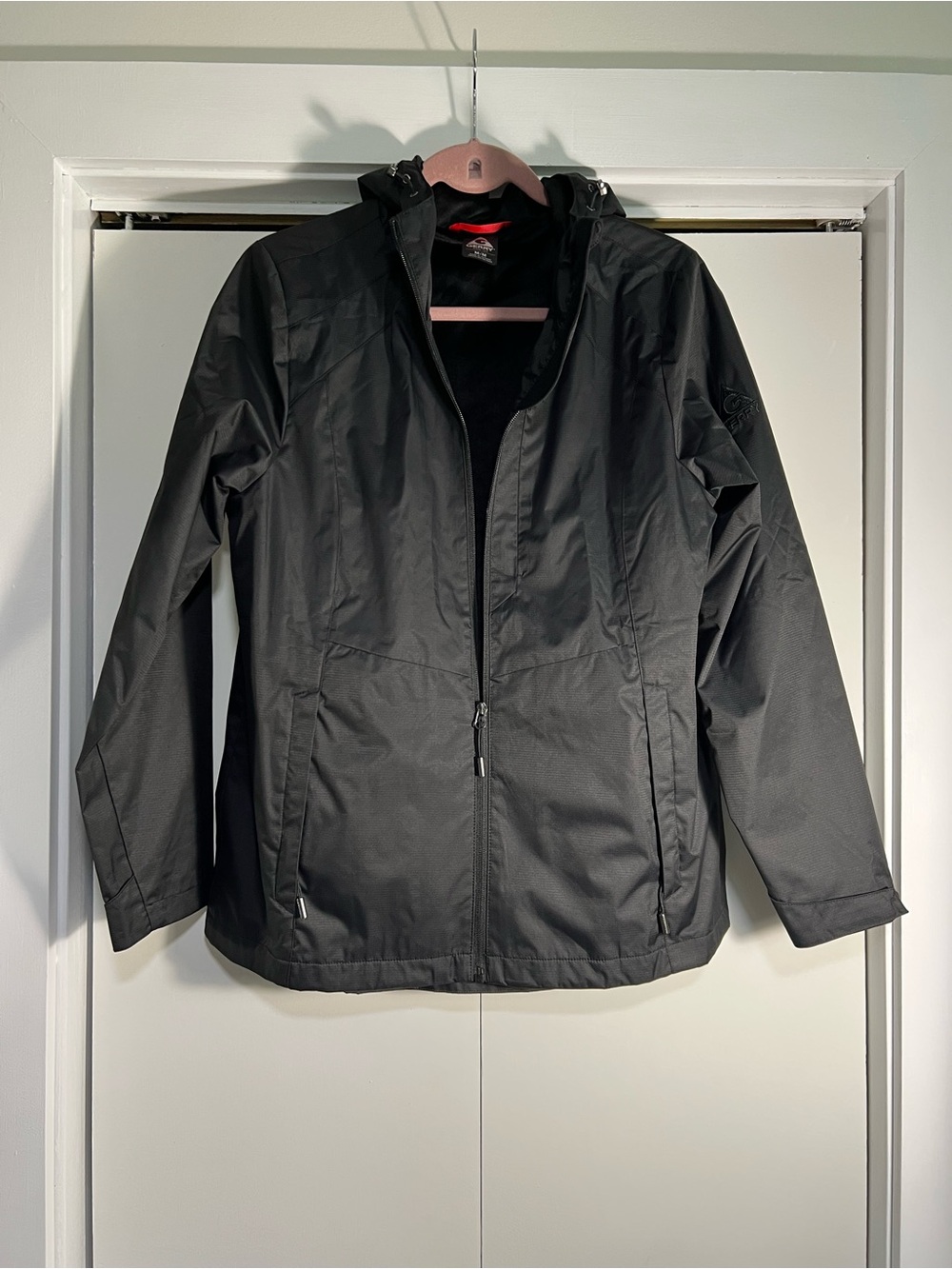 Gerry Women’s M Black Fleece Lined Hooded Rain Jacket Windbreaker NWOT
